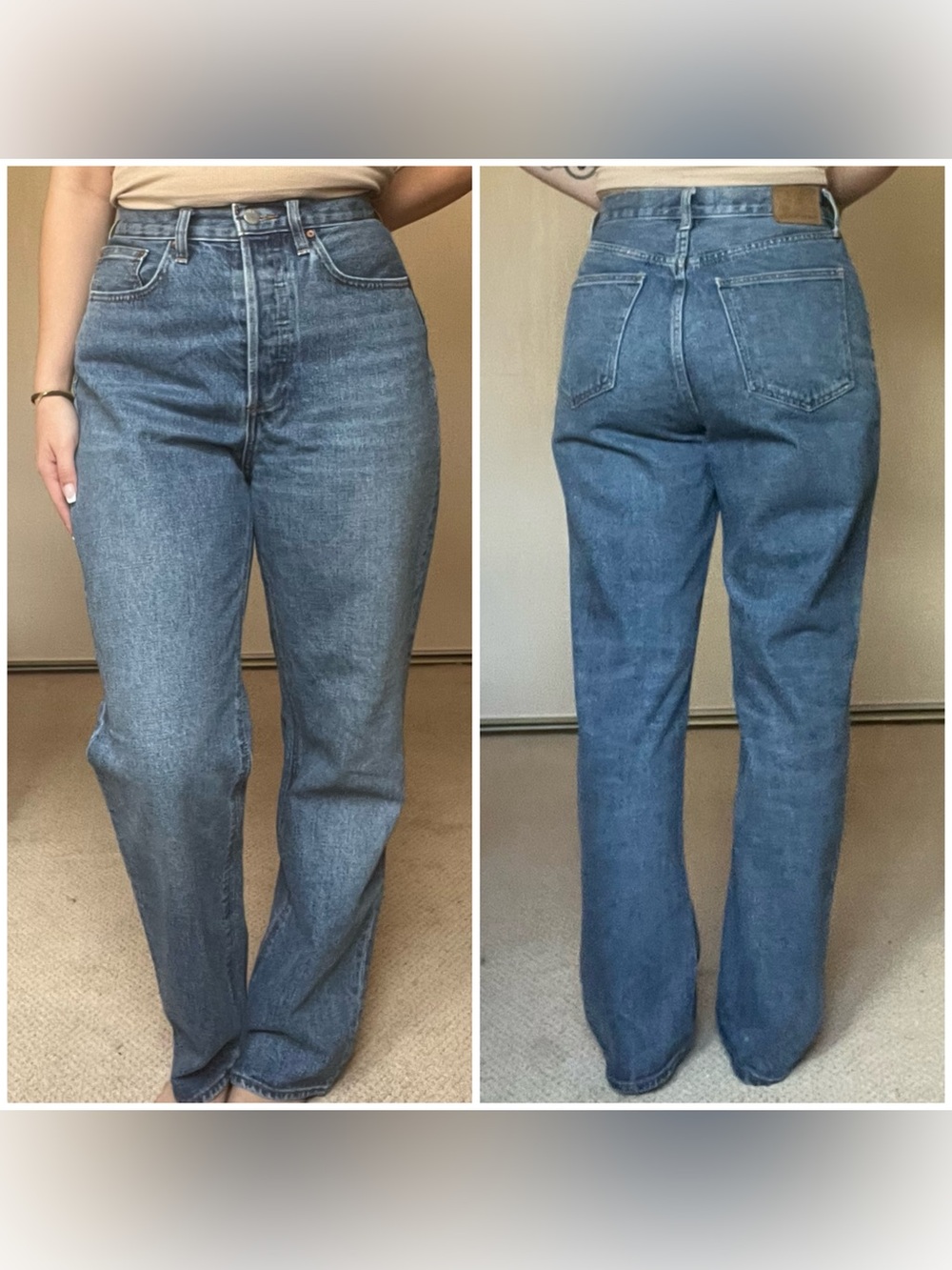 Denim Forum Women's Straight-Leg Jeans - Medium Blue Wash
